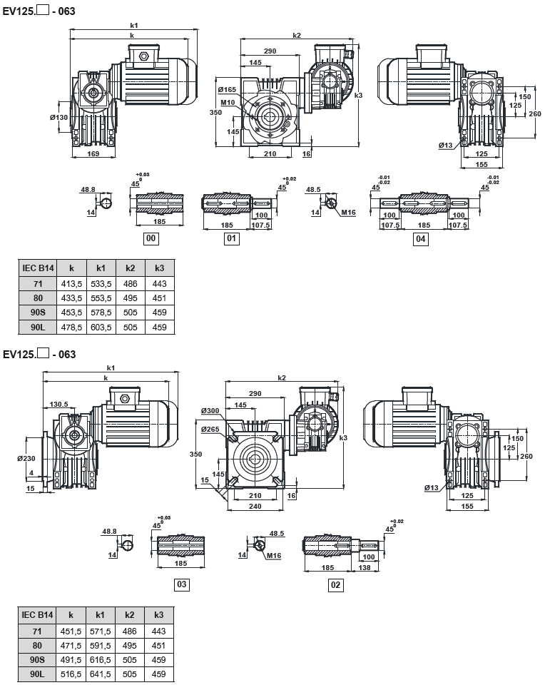 Червячный мотор-редуктор EN125-EV063