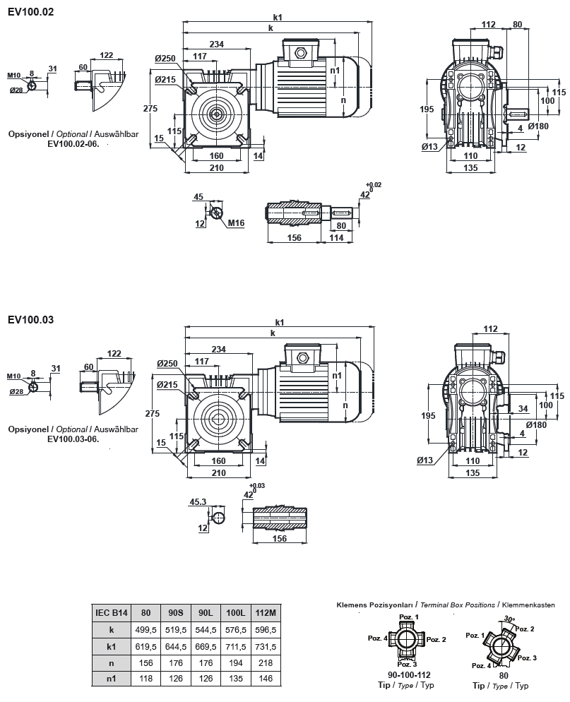 Червячный мотор-редуктор EV100 (EN100)