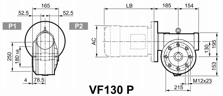 Мотор-редуктор VF 130, исполнение P