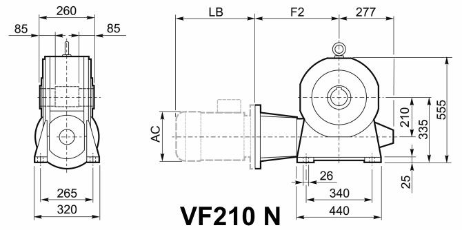 Мотор-редуктор VF 210, исполнение N