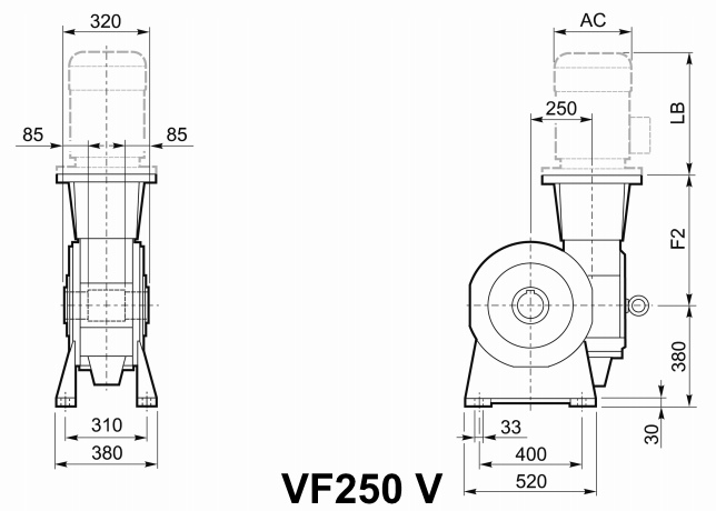 Мотор-редуктор VF 250, исполнение V