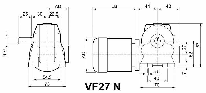 Мотор-редуктор VF 27, исполнение N