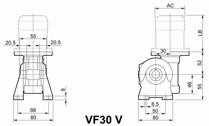 Мотор-редуктор VF 30, исполнение V