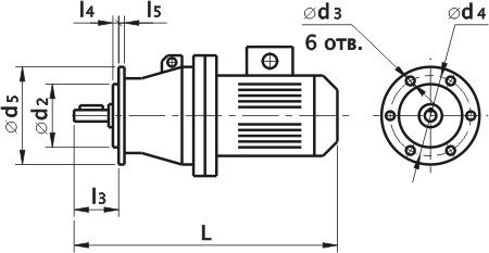Мотор-редуктор планетарный ЗМП-40. Фланцевое исполнение